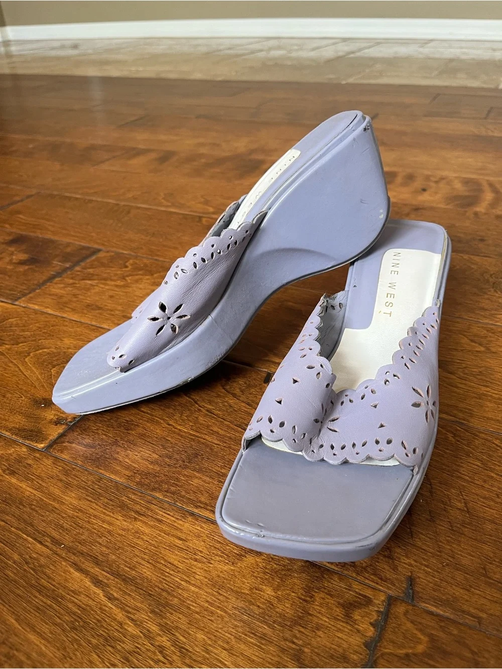 Nine West Lavender Wedge Sandals